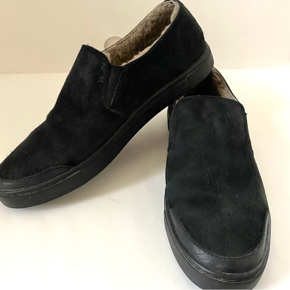 Frye Shoes - Frye Gemma Shearling Slip On Sneakers Flats Leather Suede Wool Lined 8.5 Black